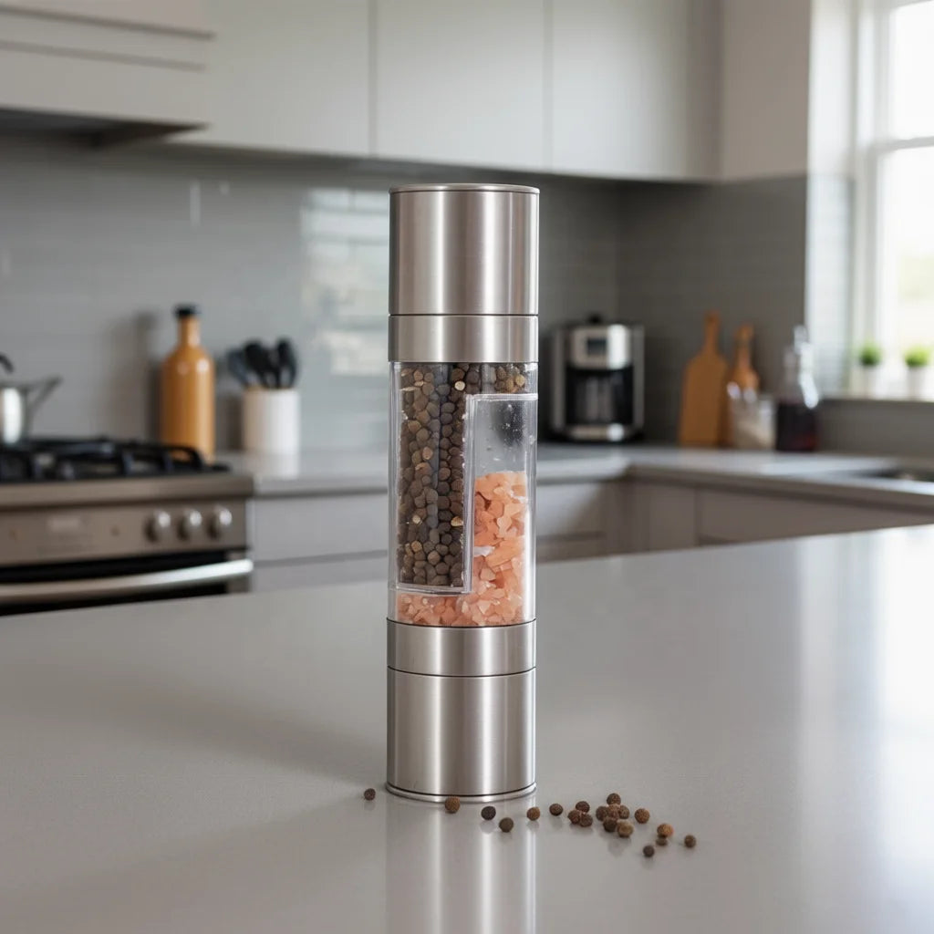 Hot Sale Stainless Steel  Manual 2 in 1 Pepper and Salt Mill