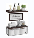 Custom Solid Wood Three-Layer Multifunction Household Bathroom Wall Shelves Toilet Paper Storage Wire Basket Floating Tools