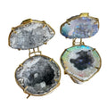 Wholesale Natural Raw Crystal Quartz Agate Geode Gift Ring Box Jewelry Box
