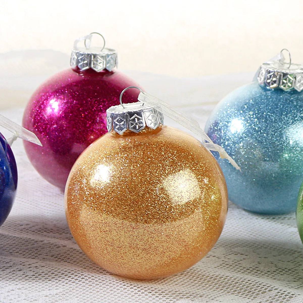 Ychon Shatterproof Balls Ornaments Decorating Colorful Christmas Snow Balls Decorations Christmas Balls Set