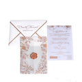 Newest Design Rose Gold Foiling White Acrylic Invitation With Vellum Wrap and Wax Seals Custom Invitation Cards With RSVP Cards