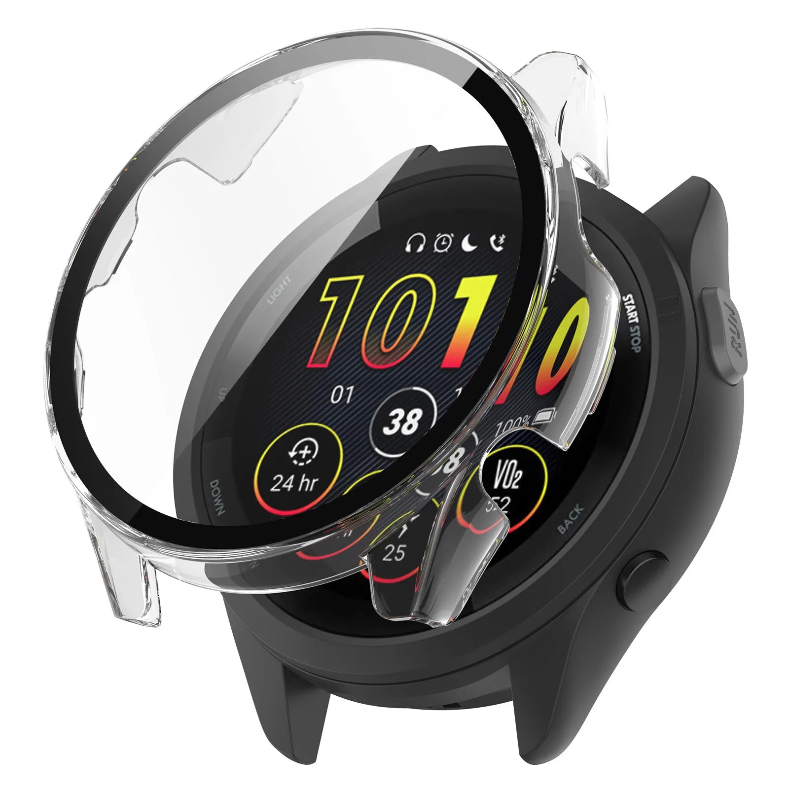 2IN1 Tempered Glass+Case for Garmin Forerunner 165 165 Music Full Cover Screen Protector Hard PC Watch Case Accessories