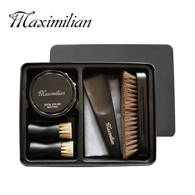 Factory Wholesale LOW MOQ Upscale Travel Leather Shoe Care Kist Shine Kit Shoe Polish Kit