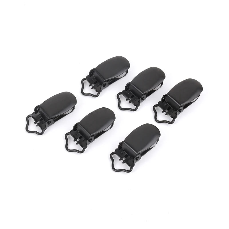 Ivoduff Wholesale Black Suspender Clip Metal Pacifier Clips for Garment