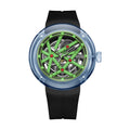 Latest Hollow Out Optical Glass Case Rubber Strap  Luminous Pointer Mechanical Diver Watch  for Men
