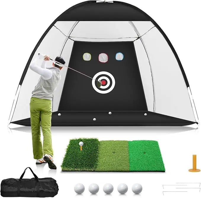 10x7ft Golf Practice Net Golf Hitting Aid Nets for Backyard Driving Chipping Swing Training Gift for Men/Golf Lovers