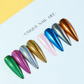 Private Label 4 Color Metal Silver Gold Reflective Pigment Acrylic Powder Uv Solid Mirror Effect Chrome Powder for Nail Design