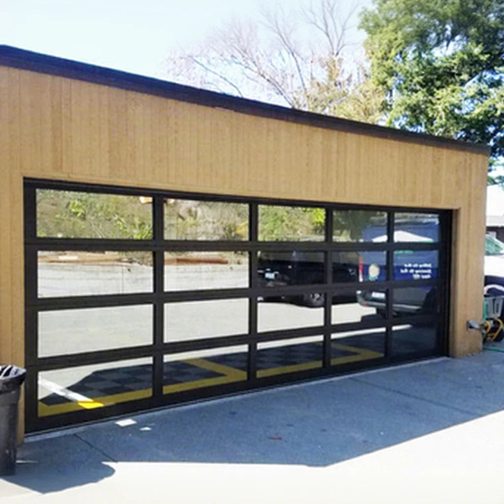 Modern Automatic Remote Control Aluminum Alloy Steel Sectional Glass Garage Door Insulated Exterior for Home Motor Accessory
