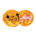 Wholesale Price Custom Full Printing Logo Daily Double Layer Satin Bonnet Hair Bonnet for Women