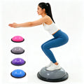 LXY-117 Half Exercise Ball 58cm Stability Ball Yoga Ball with Resistance Bands & Foot Pump Strength Fitness Ball
