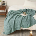 Modern Style Soft Warm Acrylic Knitted Throw Cable Blanket for Sofa Solid Color CY MegaBDM
