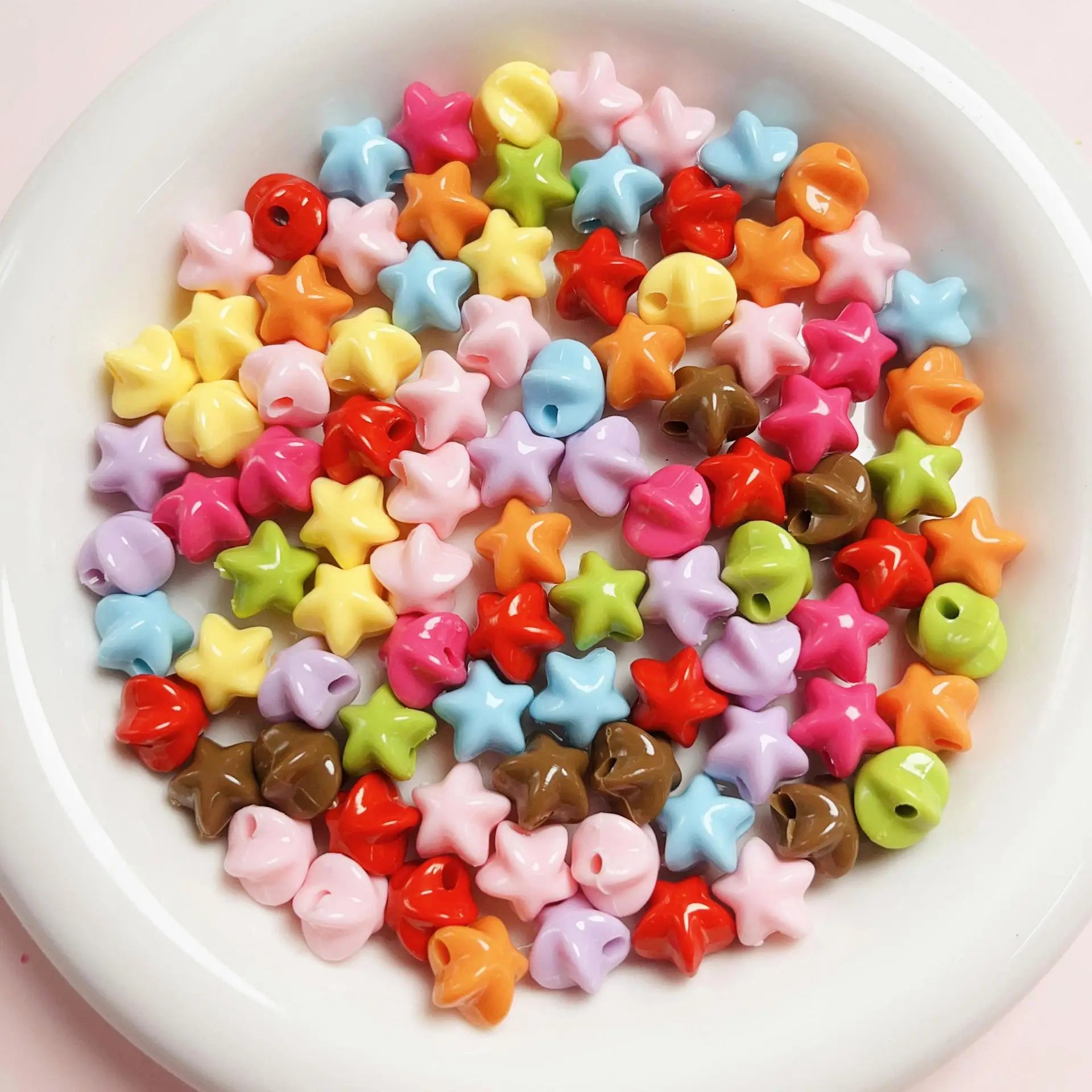 500g 13mm Acrylic Candy Color Acrylic Star Beads Loose Spacer Colorful Beads for DIY Craft Jewelry Making Bracelet Necklace