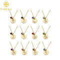 Personalized Birthday Jewelry Gift Gold Plated Stainless Steel Birth Flower 2024 Birthstone Necklace