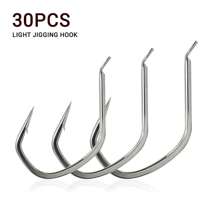 JK SJF39 Single Fishhooks Barbed Sea Rust-Resist High Carbon Steel Slow Jigging Pike Assist Fishing Hooks Saltwater