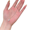 Trendy Water Drop Flash Zirconium Necklace Rhinestone Beauty Tear Clavicle Chain for Party & Gift Occasions