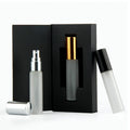 Hot Selling Thin Portable Fine Mist Cosmetic Packaging 10ml Gold Silver Black Empty Glass Spray Perfume Bottle