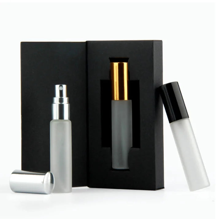 Hot Selling Thin Portable Fine Mist Cosmetic Packaging 10ml Gold Silver Black Empty Glass Spray Perfume Bottle