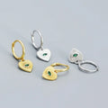 BS0524  925 Sterling Silver Earring Jewelry Eyes Diamond Heart Hoop Earrings Emerald Drop Earrings Women