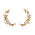 Milskye 14k Gold Plated Beautiful Delicate Jewelry 925 Silver rainbow Zircon Moon Cluster Earrings
