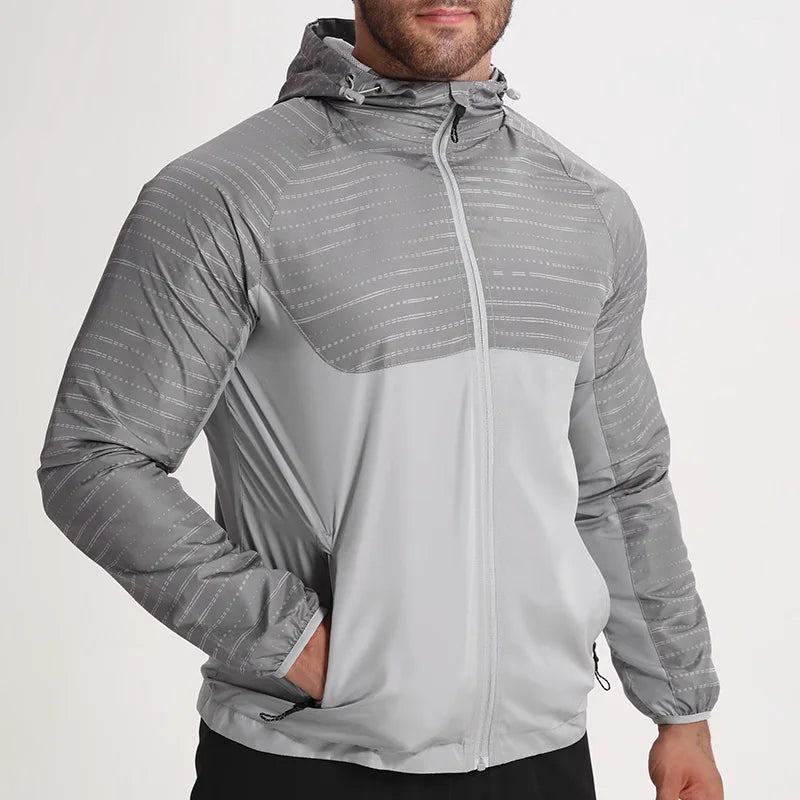 Custom Clothing Windbreaker Jacket Men Outdoor Sport Jacket Full Zip up Hooded Jackets for Men 2023