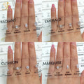 Customizable 11-Shaped Gemstone Chart 5A Cubic Zirconia Comparison Set Wood Ring Main Stone Size Reference Tool