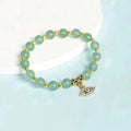 Vintage Fine Jewelry Bracelets Demon Women Natural Green Aventurine Crystal Stone Beaded Bracelet With Blue Evil Eyes Pendant