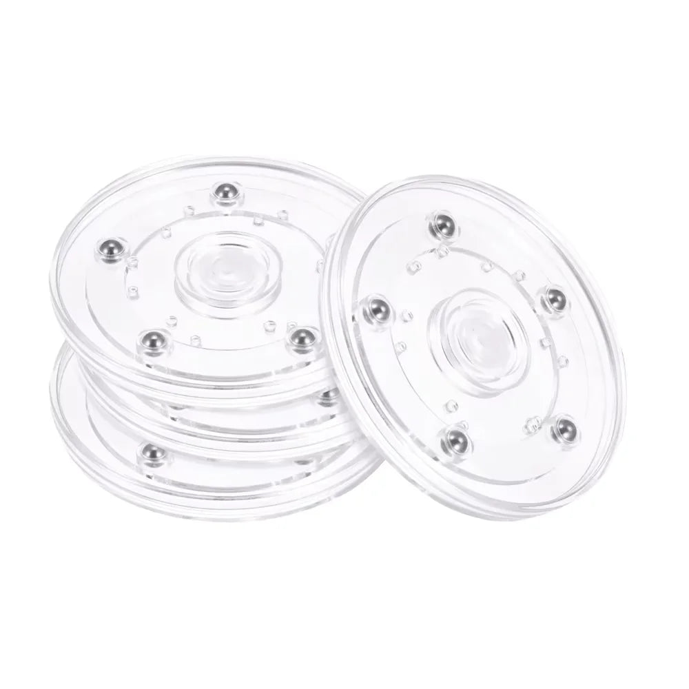 Modern 100mm 4 Inch Acrylic Lazy Susan Turntable Organizer 360 Degree Rotating Display Base Stand Swivel Bearings Dining Kitchen