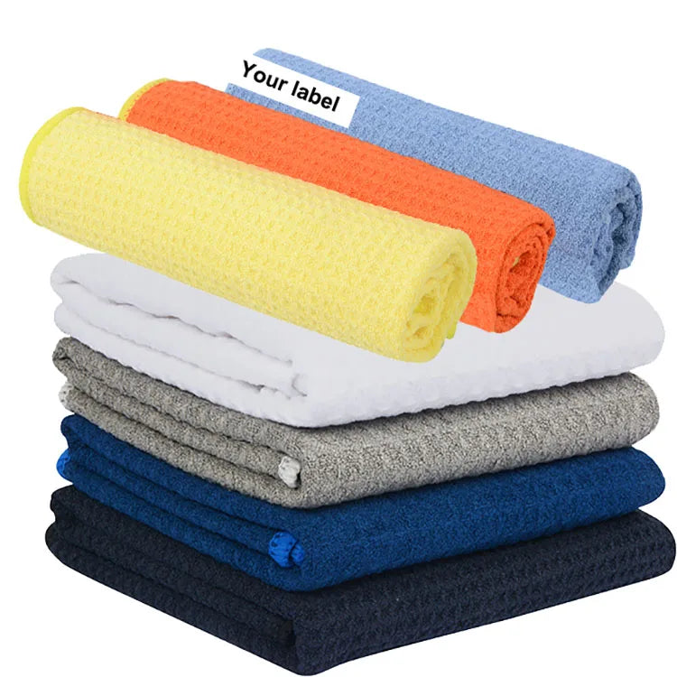 320gsm 380gsm Large Microfibre Cloth Wash Drying Cleaning Detailing Microfiber Waffle Weave Car Towels