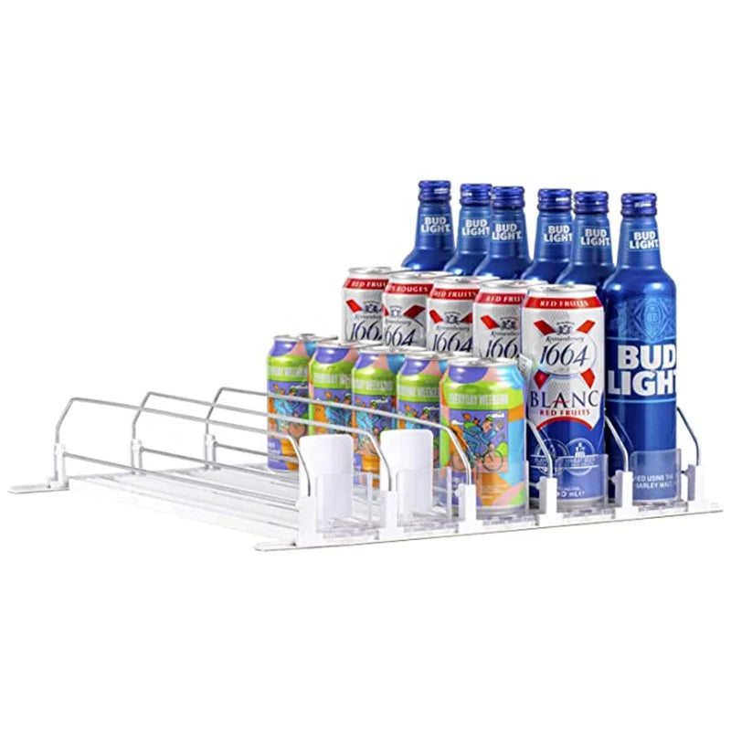 Can Drink Dispenser Organizer for Refrigerator Automatic Drink Organizer Drink Can Dispensers Fridge Organizer