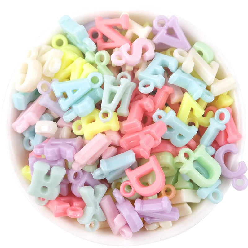Plastic Mixed Pair of Letter Beads Color Belt Hanging English Letter Beads Pendant Diy Handmade Beaded