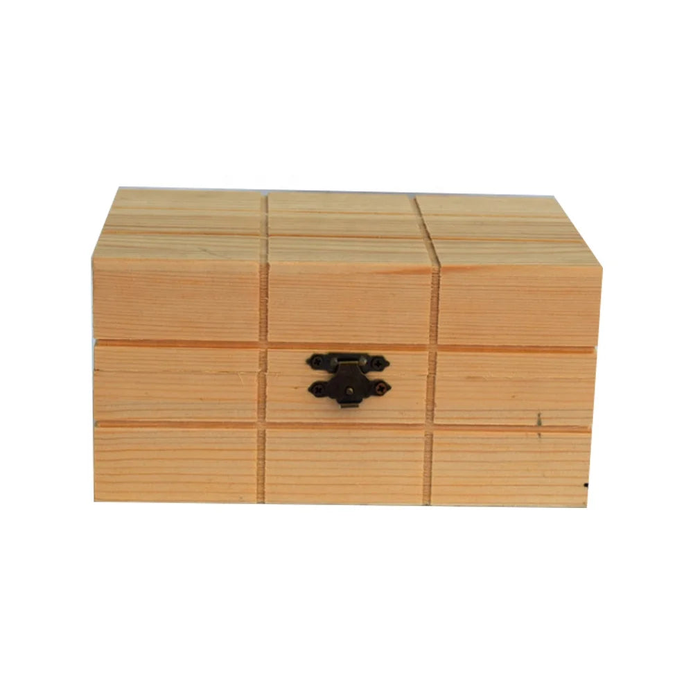Small Hinged Wooden Jewelry Trinket Box Rectangle Shape Plain Decorative Wooden Trinket Storage Box MegaBDM