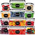 OWNSWING 12pcs Set Kitchen Crisper Set Microwave Lunch Box Refrigerator Fruit and Vegetables Sealed Storage Box Storage Box