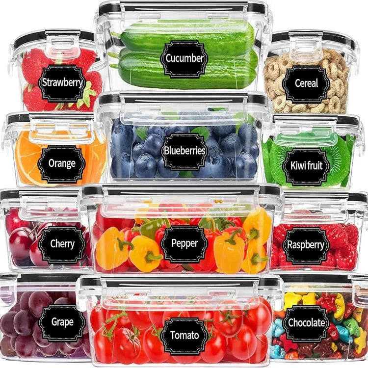 OWNSWING 12pcs Set Kitchen Crisper Set Microwave Lunch Box Refrigerator Fruit and Vegetables Sealed Storage Box Storage Box