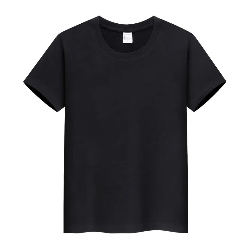 Men's Customized Direct Supply Logo Group Clothing Fashion Monochrome Round Neck Cotton T-shirt Quality Short Sleeved Top