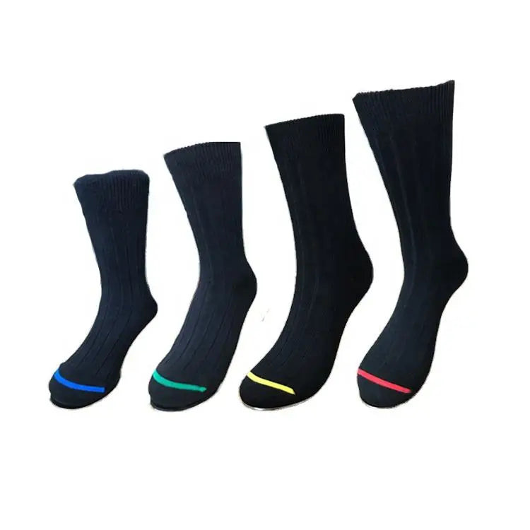 Custom Cheap Soft Double Cylinder Rib Seamless Knitted Crew School Student Socks for Kids Breathable Sporty