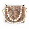 Meetee B-S564 36cm DIY Kits Bag Accessories Steel Wire Beaded Chain Pearl Strap Handbag Handle Chain
