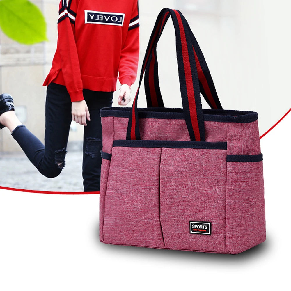Customized Canvas Handled Travel Tote Bag with Large Capacity Pockets Medium Size-Luxury Style