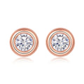 Abiding Jewelry Rose Gold Plated 925 Sterling Silver Stud Earrings Wholesale 1CT Moissanite Earrings With Certificate