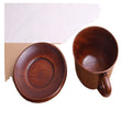 Gift Box Handmade Natural Eco Friendly  Camp Travel Custom Water Tea Mugs Coffee Cups Mugs Wooden Cup and Saucer  Single Set