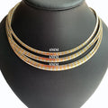 Non Tarnish Fashion Jewelry Necklace 18K Gold Plated Stainless Steel 4/6/8MM Blade Chain Flat Snake Chain Necklace Choker Women
