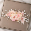 Bride's Wedding Hair Comb Women's Cloth Art Rose Flower Hair Comb Silk Flower Hair Accessories