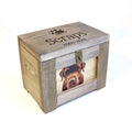 JUNJI Personalized Pet Memory Small Wooden Box Wooden Pet Cremation Urn Wooden Pet Window Frame Urns