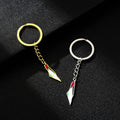 Wholesale Customized Personalized Support Palestine Map Flag Stainless Steel Metal Enamel Carabiner Keychain Silver Waterproof