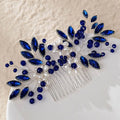 SLBRIDAL Handmade Trendy Alloy Black Crystal Rhinestones Women Girls Hair Comb Fashion Headpieces Hair Accessories Jewelry