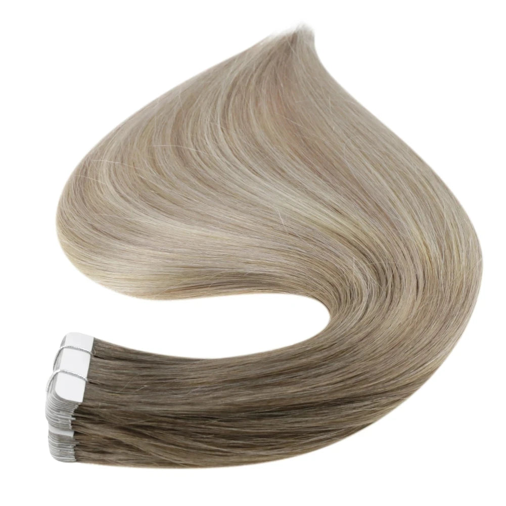 Factory Price Hot Selling Stock Fast Shipping  Invisible Seamless Virgin Remy Tape in Human Hair Extensions