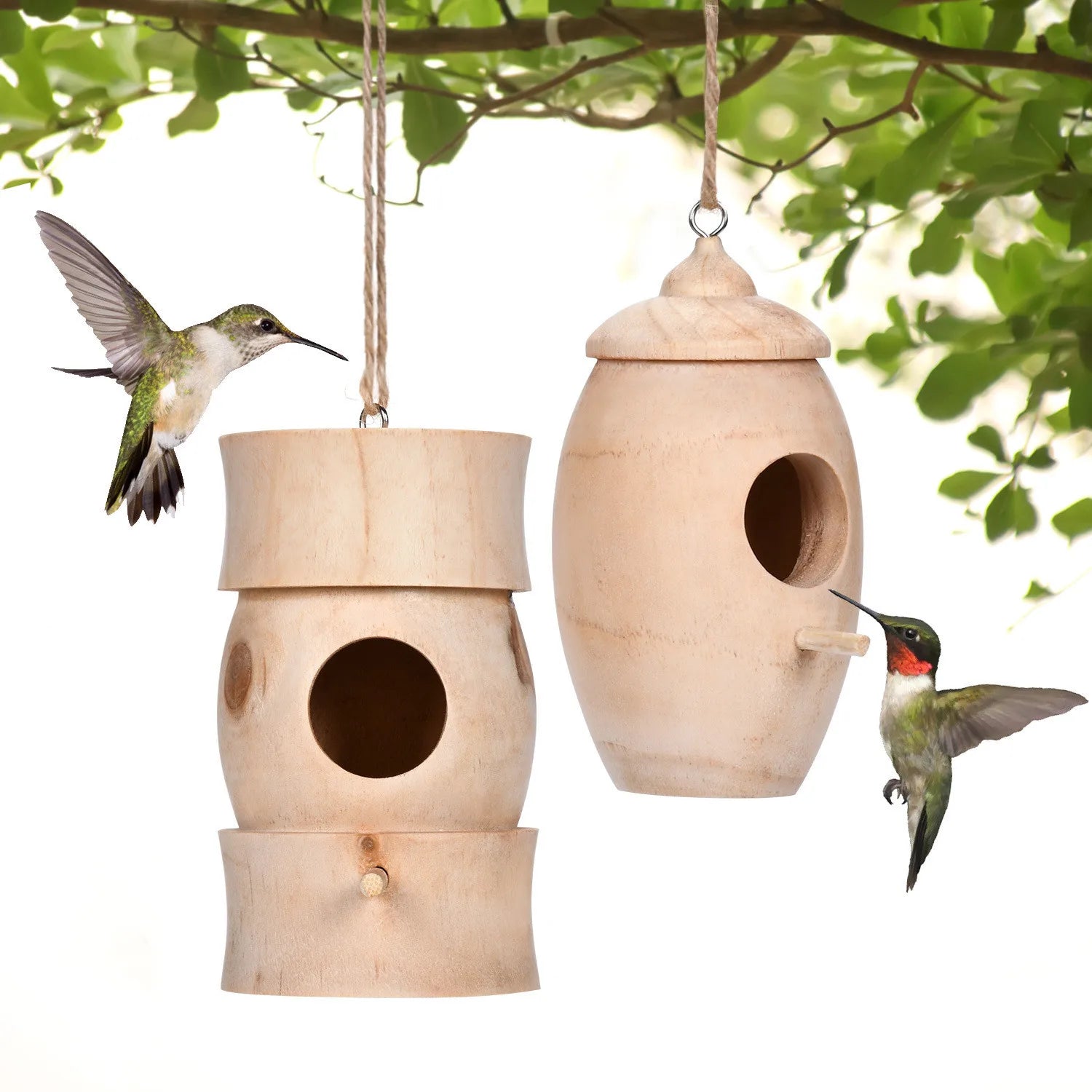Cross-Border Bestselling Hummingbird House Enchanting Decorative Wooden Birdhouse Outdoor Bird Nest Craft