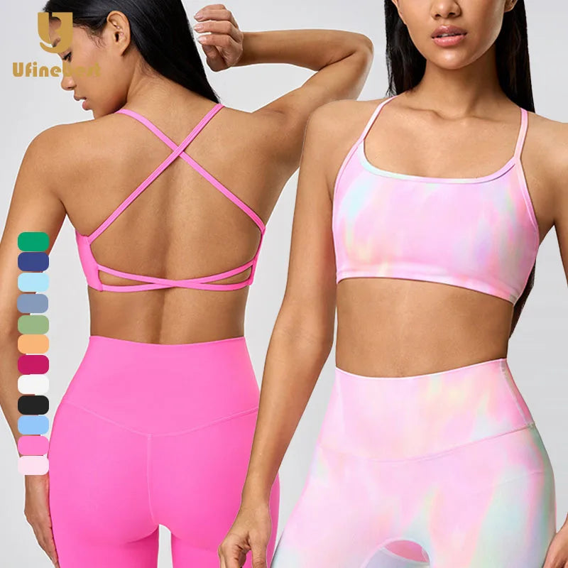 Sinatra Blue New Selling Women Tops Shockproof Sports Underwear Cross Beautiful Back Running Fitness Bras