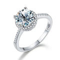 Hotsale Brilliant Round Cut Single halo Diamond Moissanite Ring 925 Sterling Silver 1ct 2ct 6.5MM Women Engagement Fine Jewelry