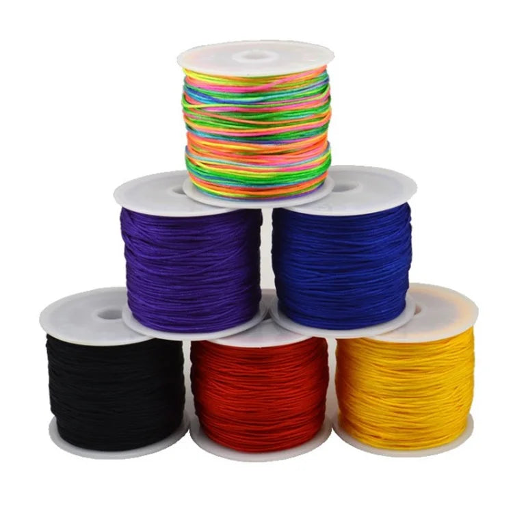 Factory Sale Taiwan 0.8mm 45Meters Jade Cord Nylon Thread Craft Rat Tail Jewelry Thread for Diy Jewelry Making Woven Bracelet