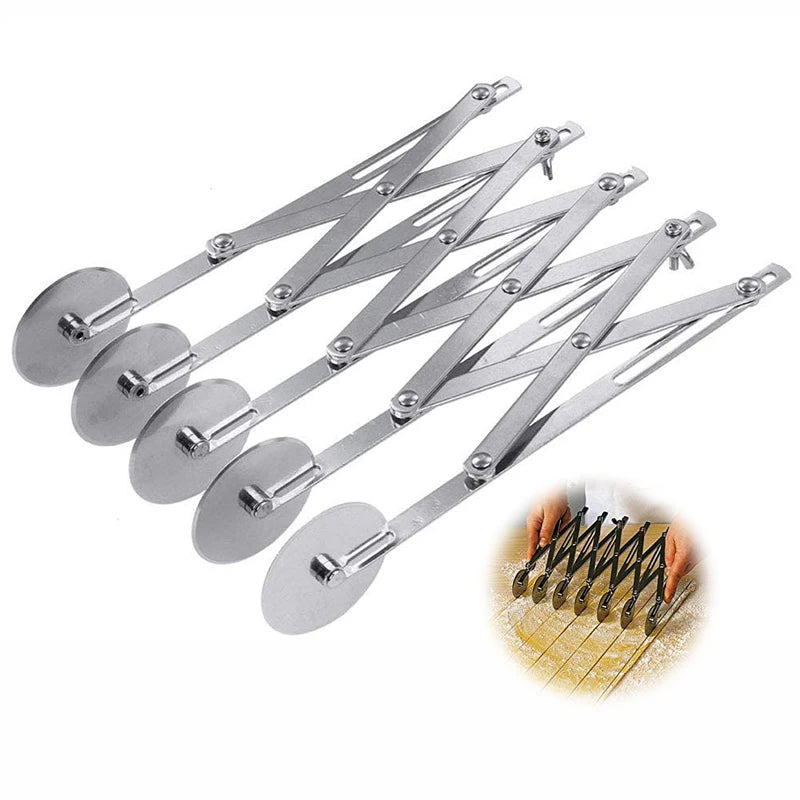 Wheels Cutter Dough Divider Side Pasta Knife Roller Blade Pizza Pastry Peeler Stainless Steel Bakeware Tools